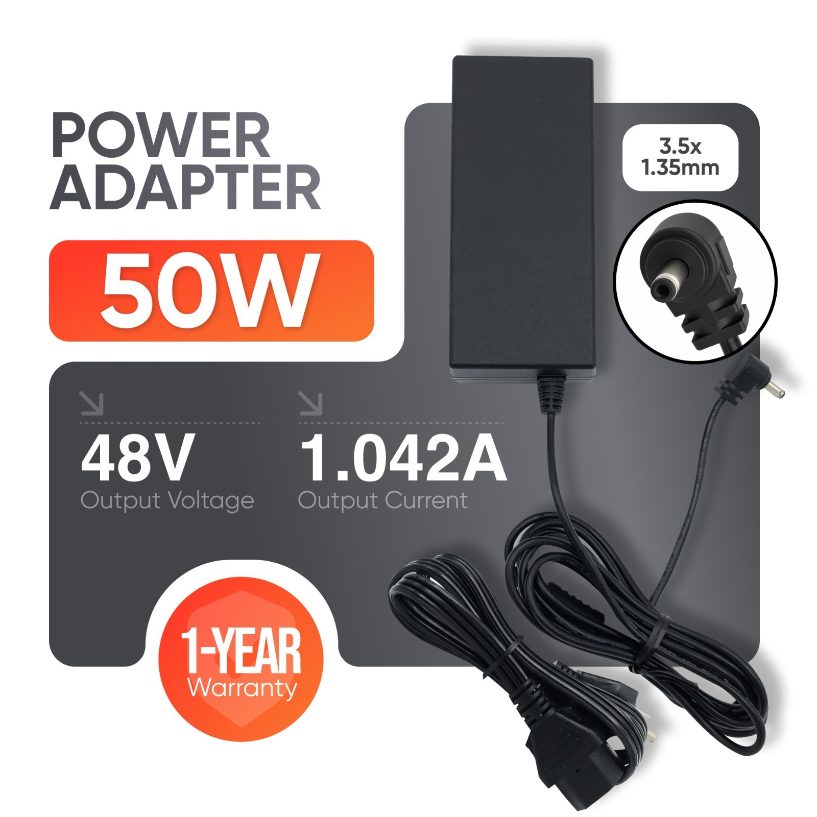 🥇1 YEAR WARRANTY Genuine Aruba 50W AC Power Supply ADP-50GR BD 48V 1.042A