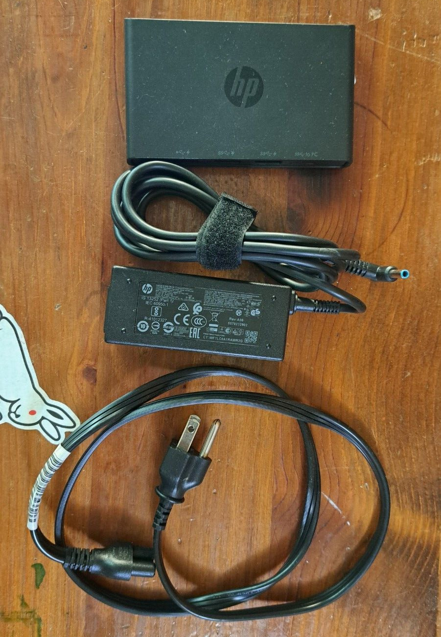 OEM HP LAPTOP POWER SUPPLY ADAPTER IS-13252 & HP 3001pr USB 3.0 PORT REPLICATOR