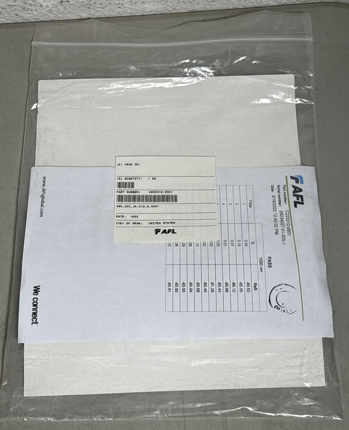 AFL Telecommunications C223312-0001 12F Pigtail Kit SC APC 1m - New In Package