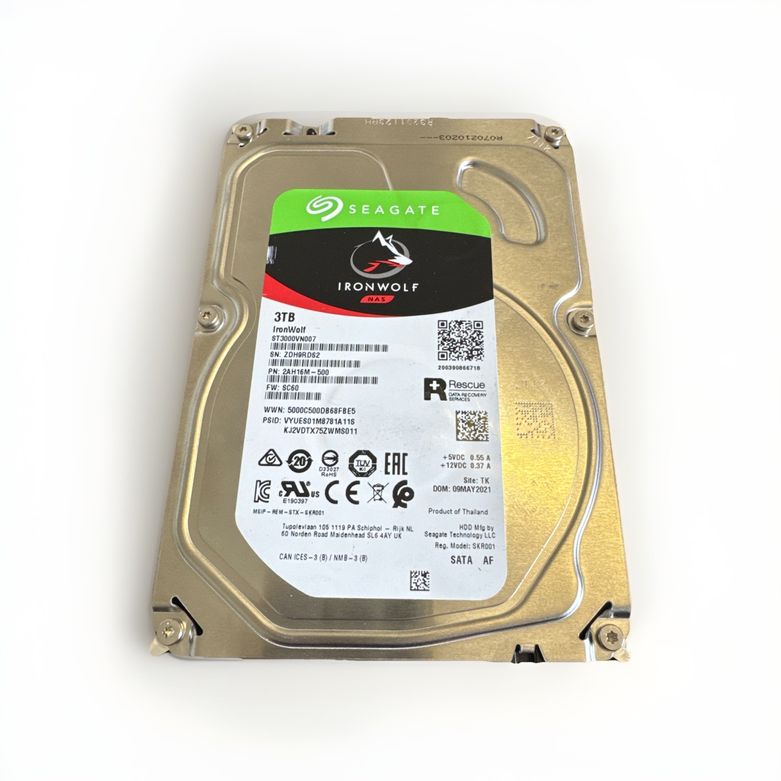 Seagate ST3000VN007 IronWolf 3TB 3.5" SATA 6Gb/s 5900RPM NAS Internal Hard Drive