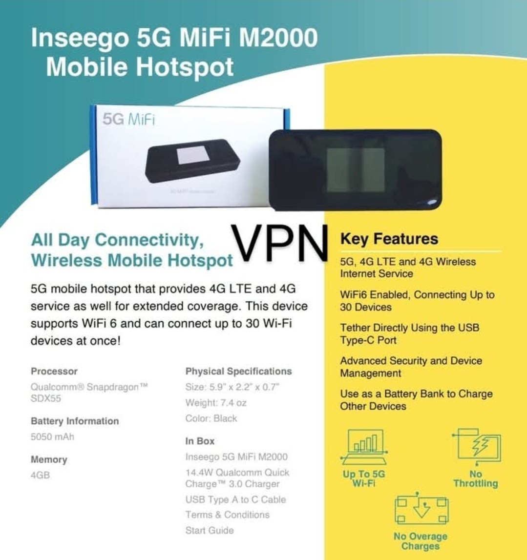 inseego m2000 5G Mobile Hotspot unlocked AT&T n T-Mobile 