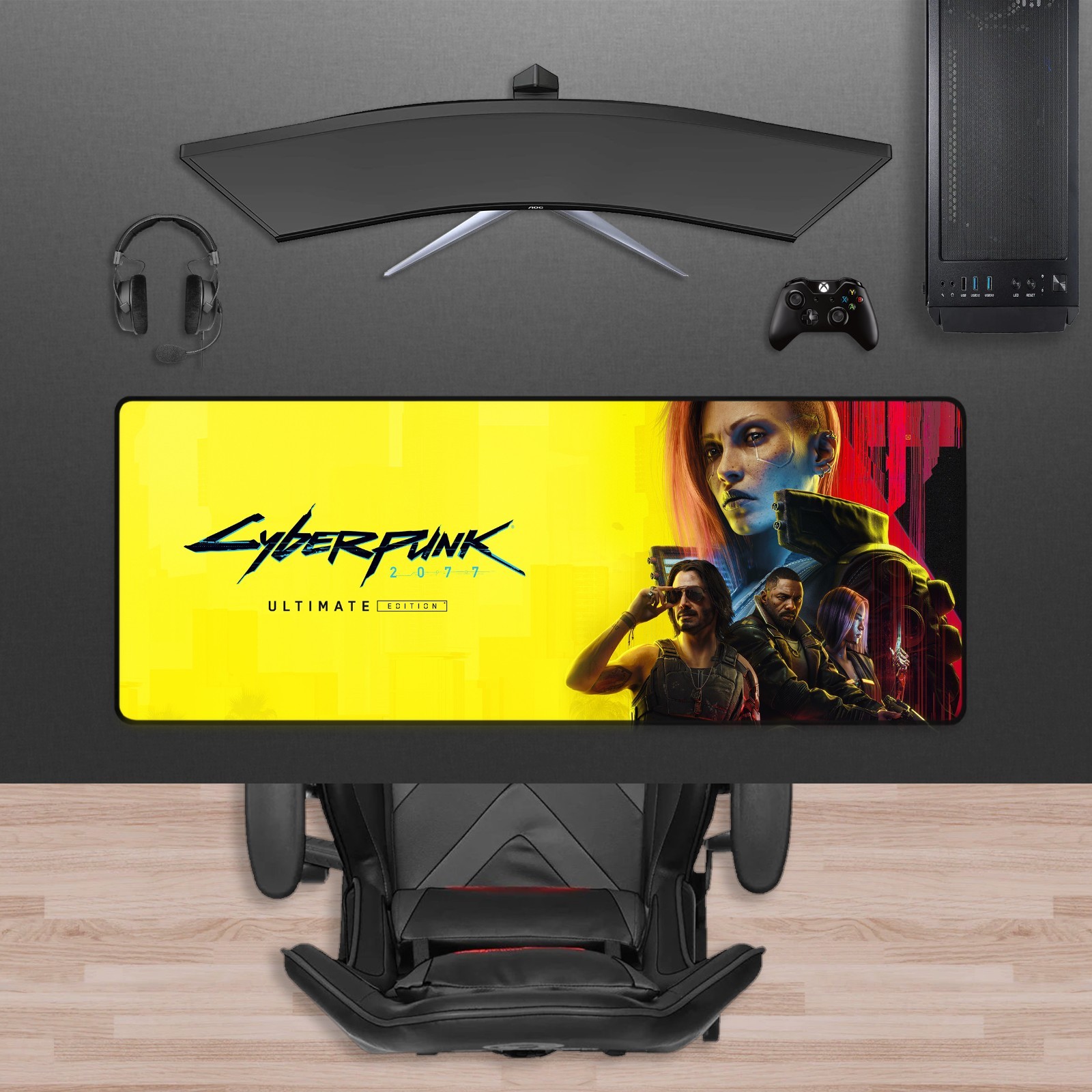 Cyberpunk 2077 Gaming Desk Mat, XL Large Gamer Mouse Pad, Gaming Pc Accessories