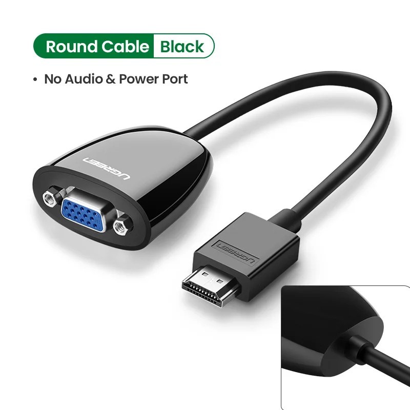 HDMI to VGA Adapter Converter 1080p 60Hz 3.5mm Audio PS4 PC Laptop UGREEN