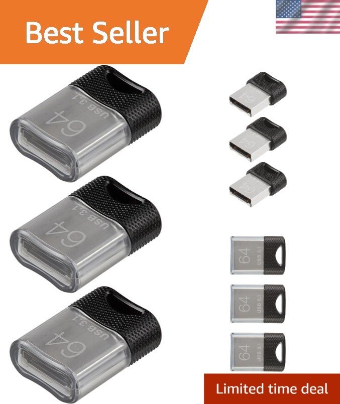 Elite-X Fit 64GB USB 3.1 Flash Drive (3-Pack) – Ultra-Fast, Compact Data Storage