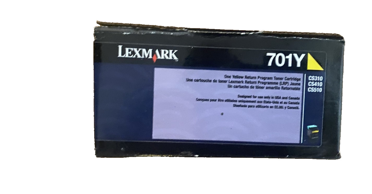 GENUINE LEXMARK 701Y 70C10Y0 Yellow Return Program Toner Cartridge
