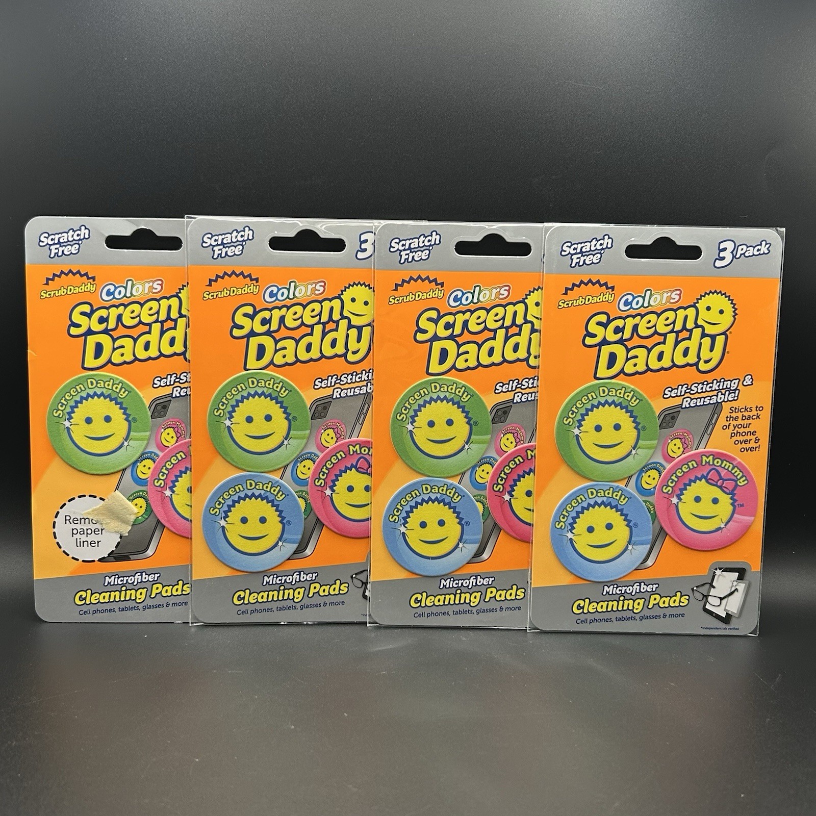 Scrub Daddy Screen Daddy Colors Microfiber Cleaning Pads 3 Pack Lot of 4 New