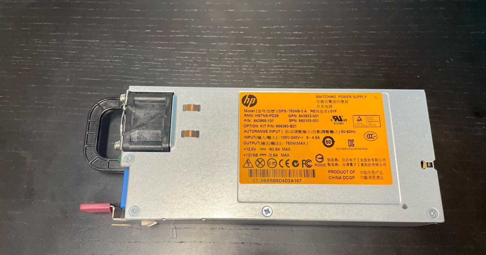 HP DPS-750AB-3 A 750W Switching Power Supply Tested Working