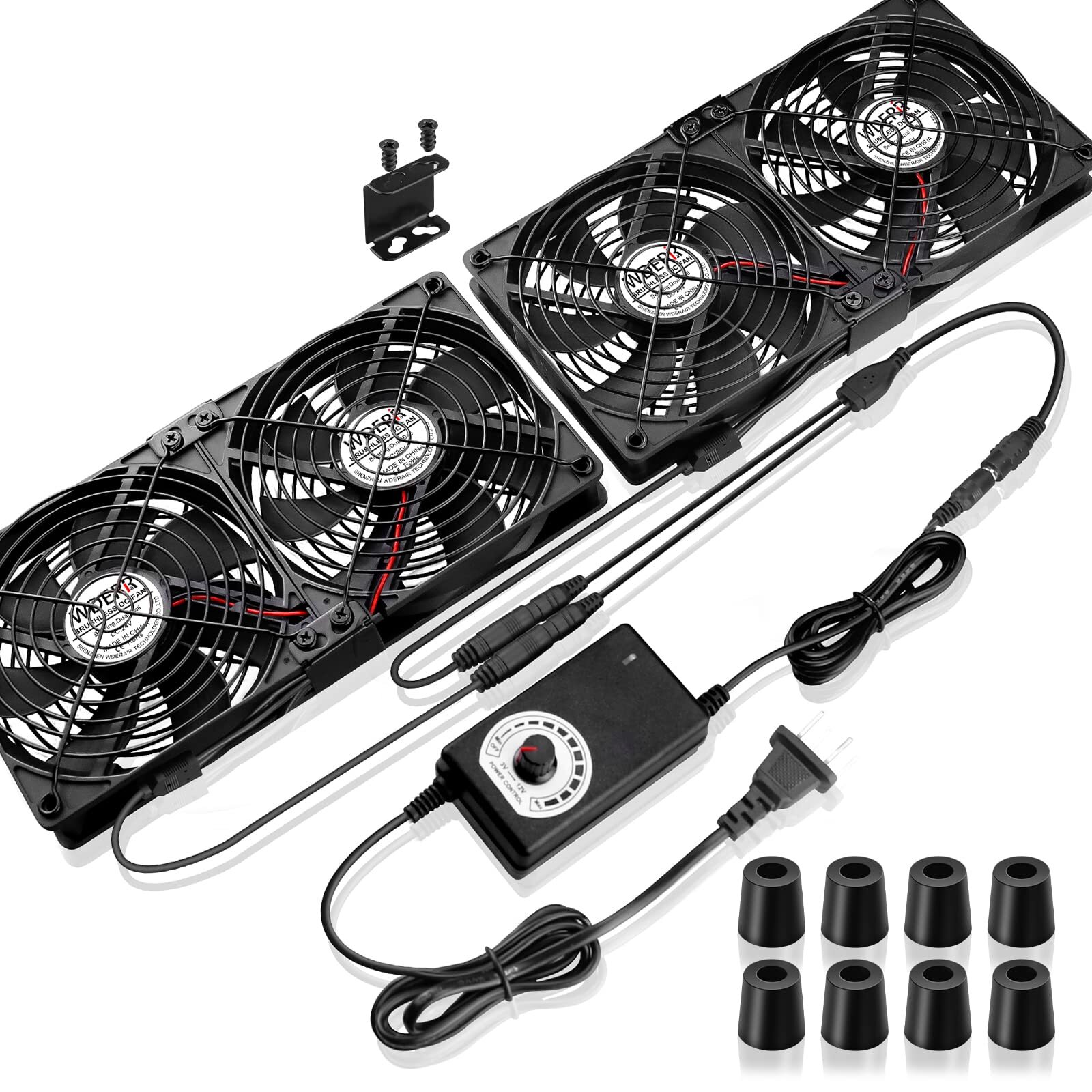 4 X 120mm Server Rack Mount Fan 12v With Ac 110v 120v 220v 240v Variable Speed C