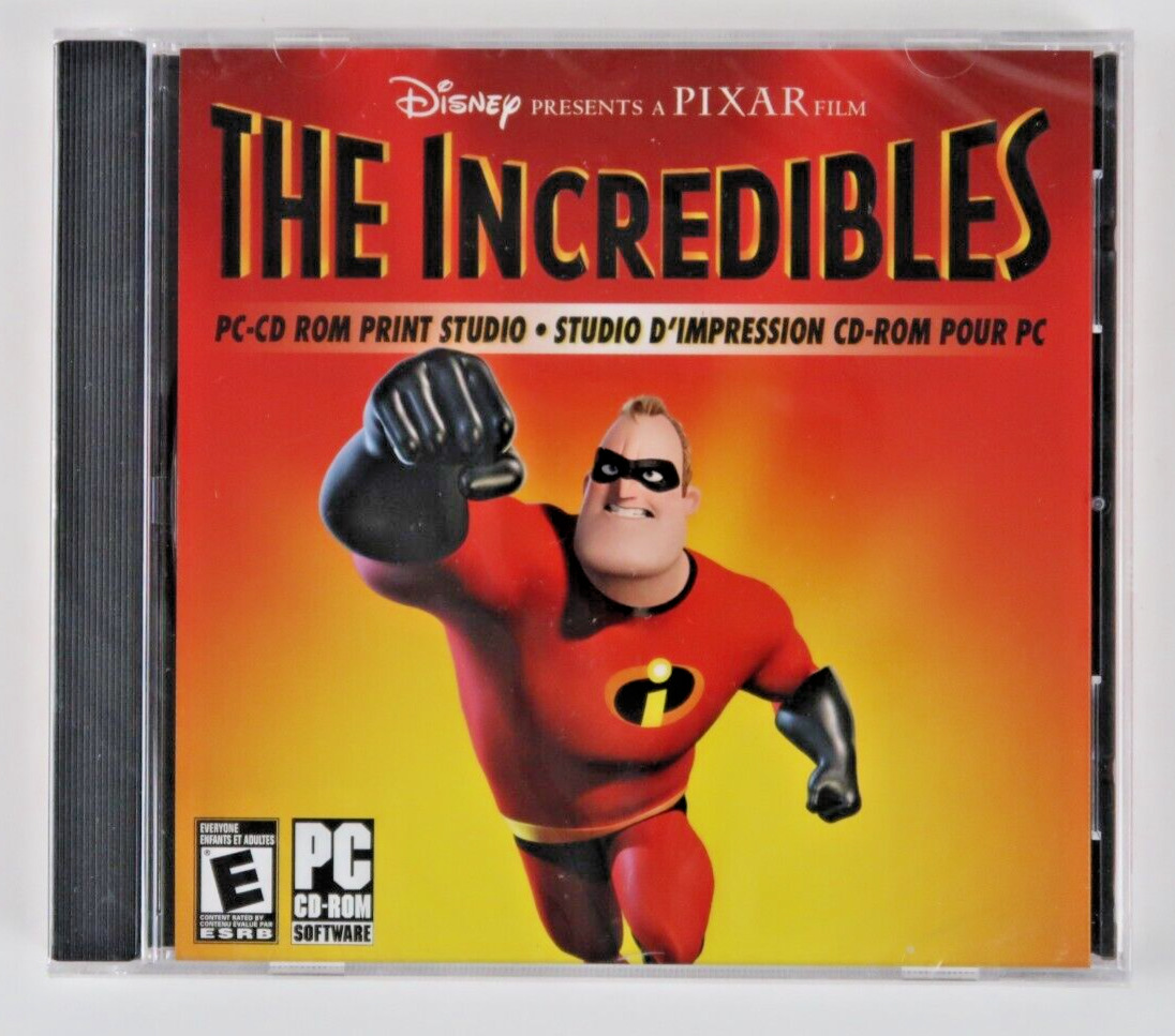THE INCREDIBLES PC CD-ROM Print Studio, Make 12 Different Projects New Software