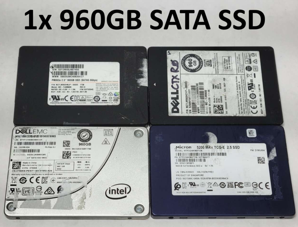 Mixed Brands 960GB 2.5" SATA SSD 960GB SOLID STATE DRIVE QUANTITY OF 1