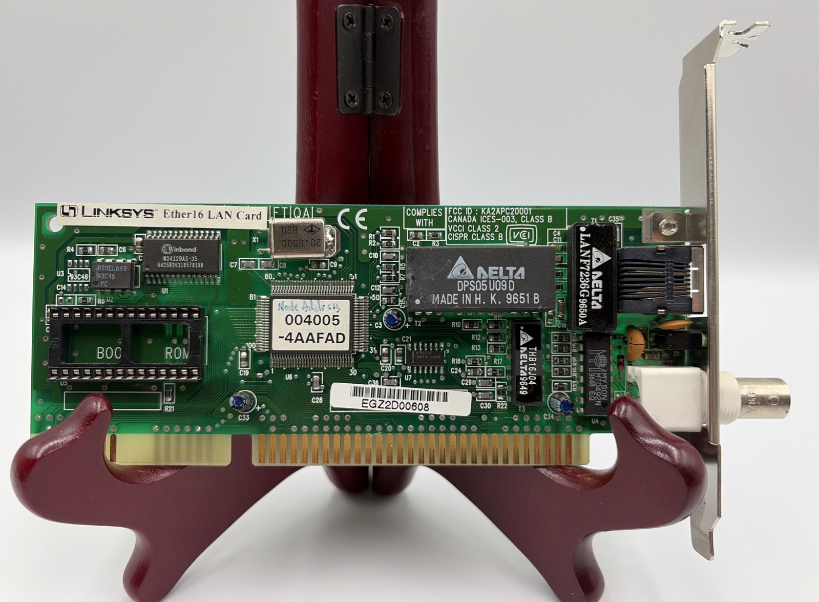 LINKSYS Ether16 LAN Card Plug-N-Play Card KA2APC20001 Used Works ISA VINTAGE