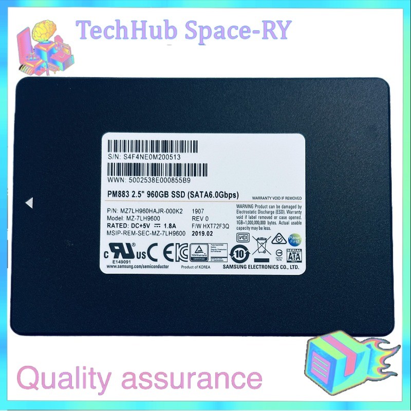 Used Samsung 960GB SSD Hard Drive 2.5 Sata 960GB Samsung PM883 MZ-7LH9600
