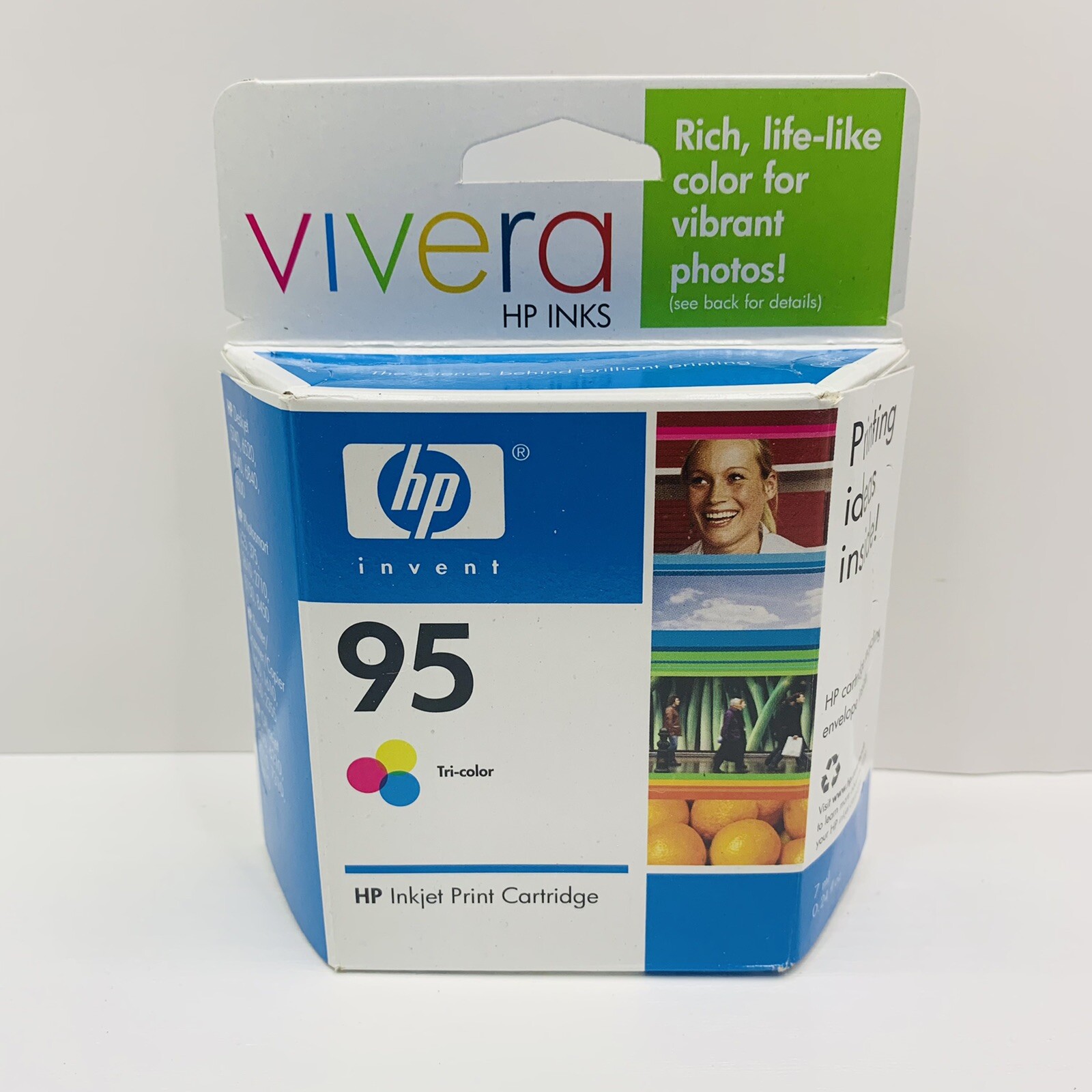 Vivera Hp 95 Tri-Color Ink Cartridge  Instal by 02/2009, NEW SEALED BOX