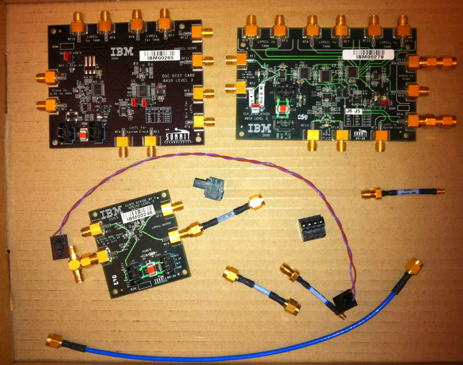 3x IBM SUMMIT Technologies Evaluation boards 8916 CLK-DIV4_20 8921 HSDIV2 8920