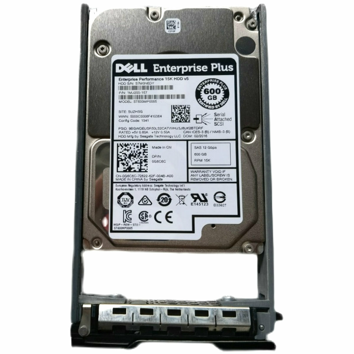 Dell EQ G6C6C 600GB 15K SAS 2.5" 12Gbps Hard Drive ST600MP0005 0G6C6C W/ Tray