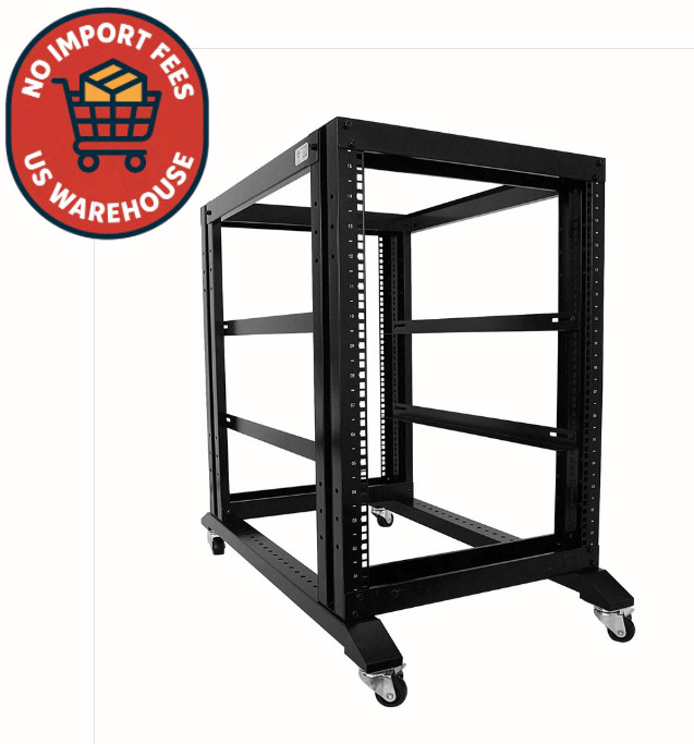15U 4 Post Open Frame 19" Server Audio Data Steel Rack 32" Deep Network