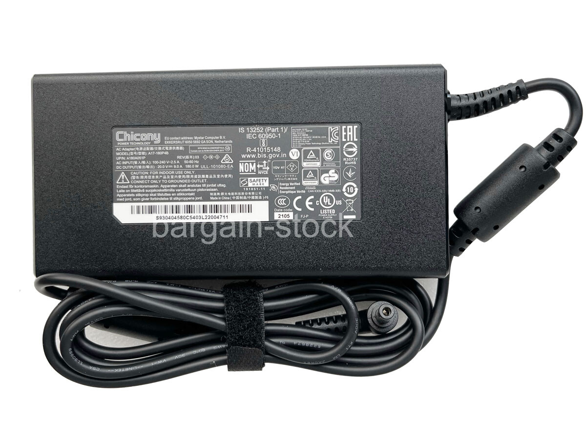 Chicony 20V 9A 180W AC Adapter Charger For Gigabyte G6X 9KG-43US854SH 5.5mm PSU