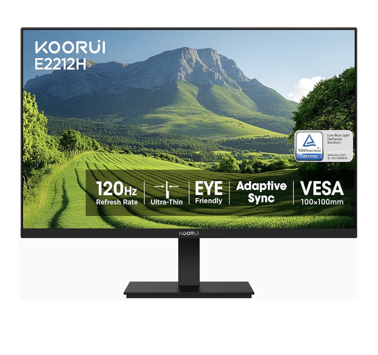 KOORUI 22 Inch FHD 1080P Monitor 120Hz VA Panel - Black