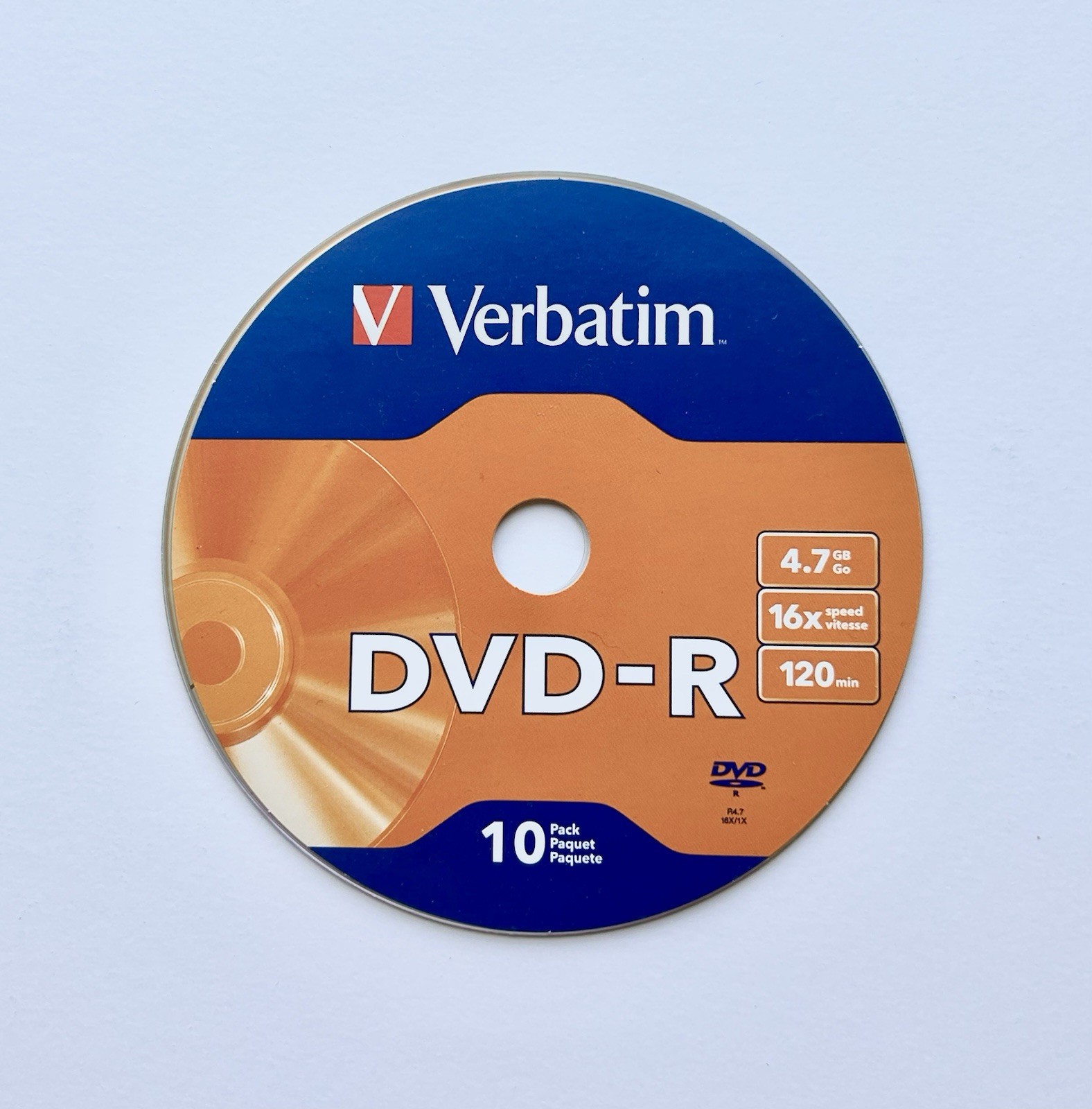 5-PACK VERBATIM Blank DVD-R DVDR 16X (120 Min) 4.7GB Logo Branded Media Disc