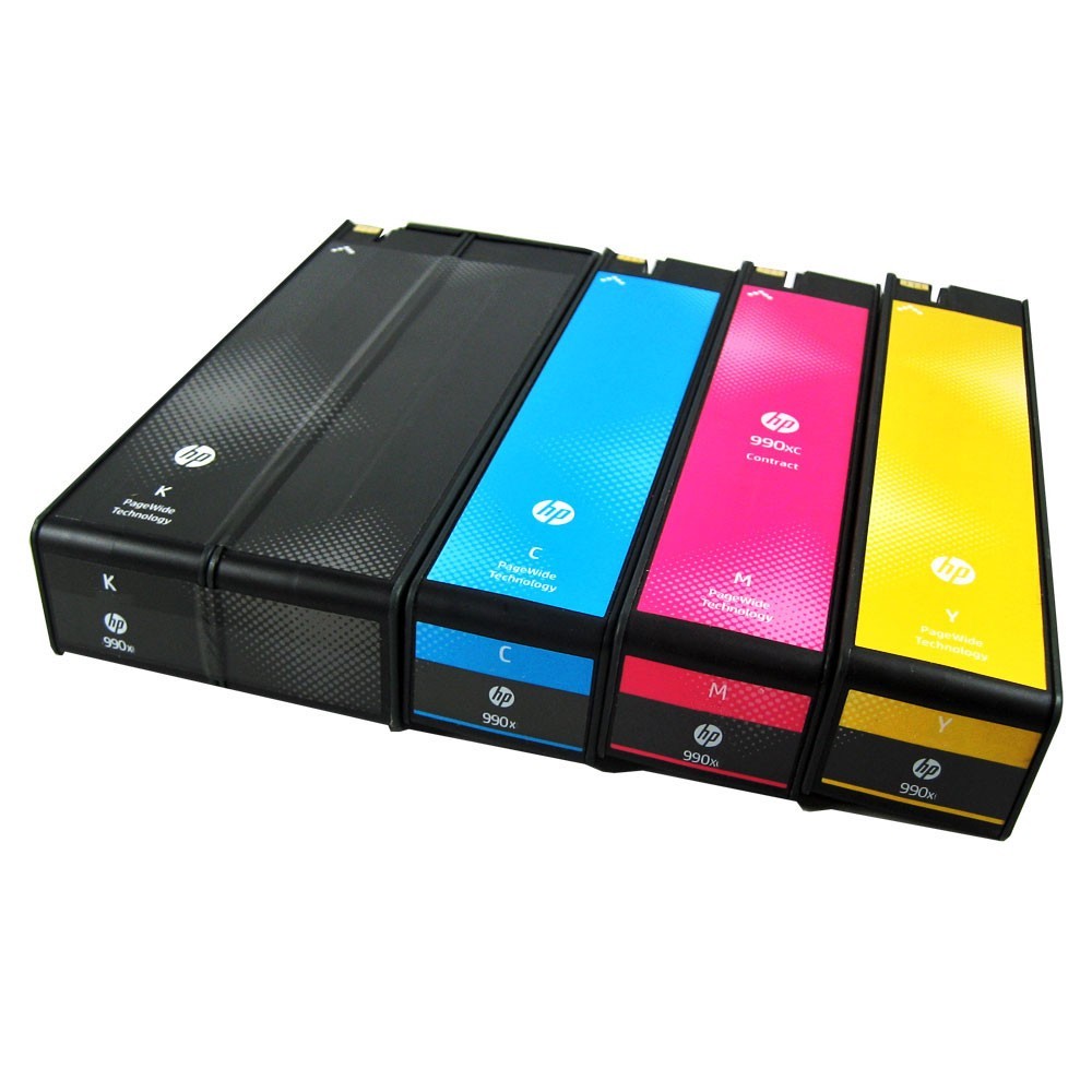 4PK Genuine HP 990X Black & Color Ink Cartridges PageWide Pro 750 dw,772 dw 777z