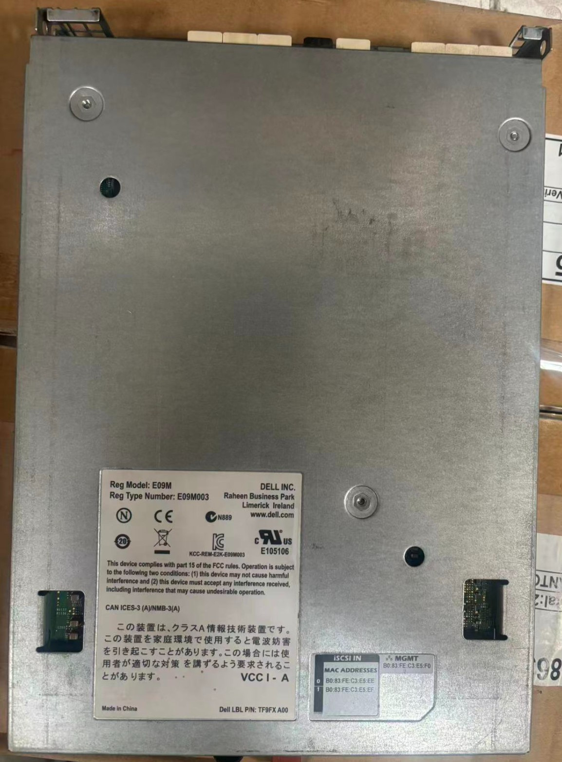 Dell EqualLogic Control Module 15 E09M003 TF9FX 10Gb iSCSI Controller
