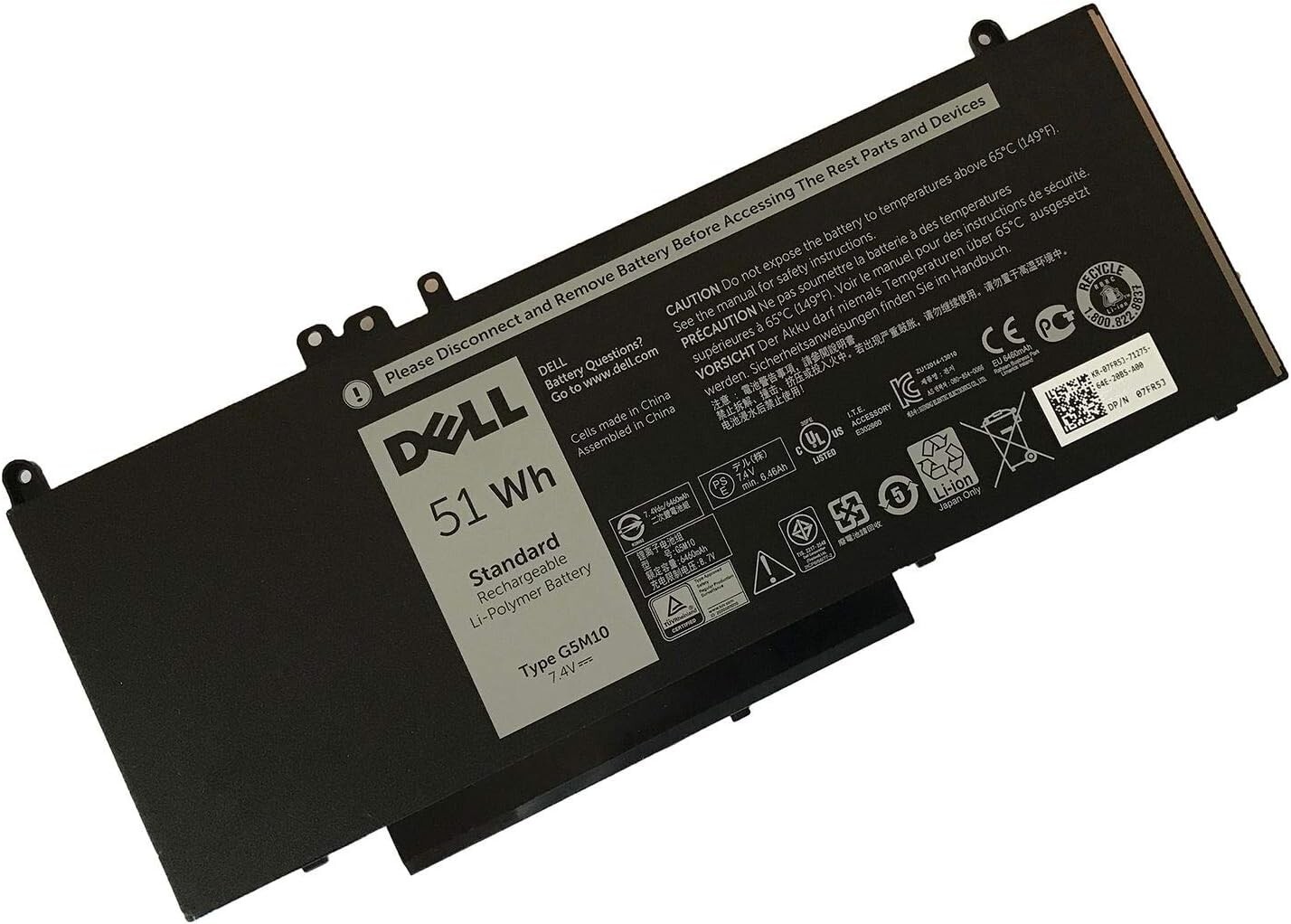 NEW Genuine G5M10 51WH Battery for Dell Latitude 14 15 E5450 E5550 E5250 P48G001