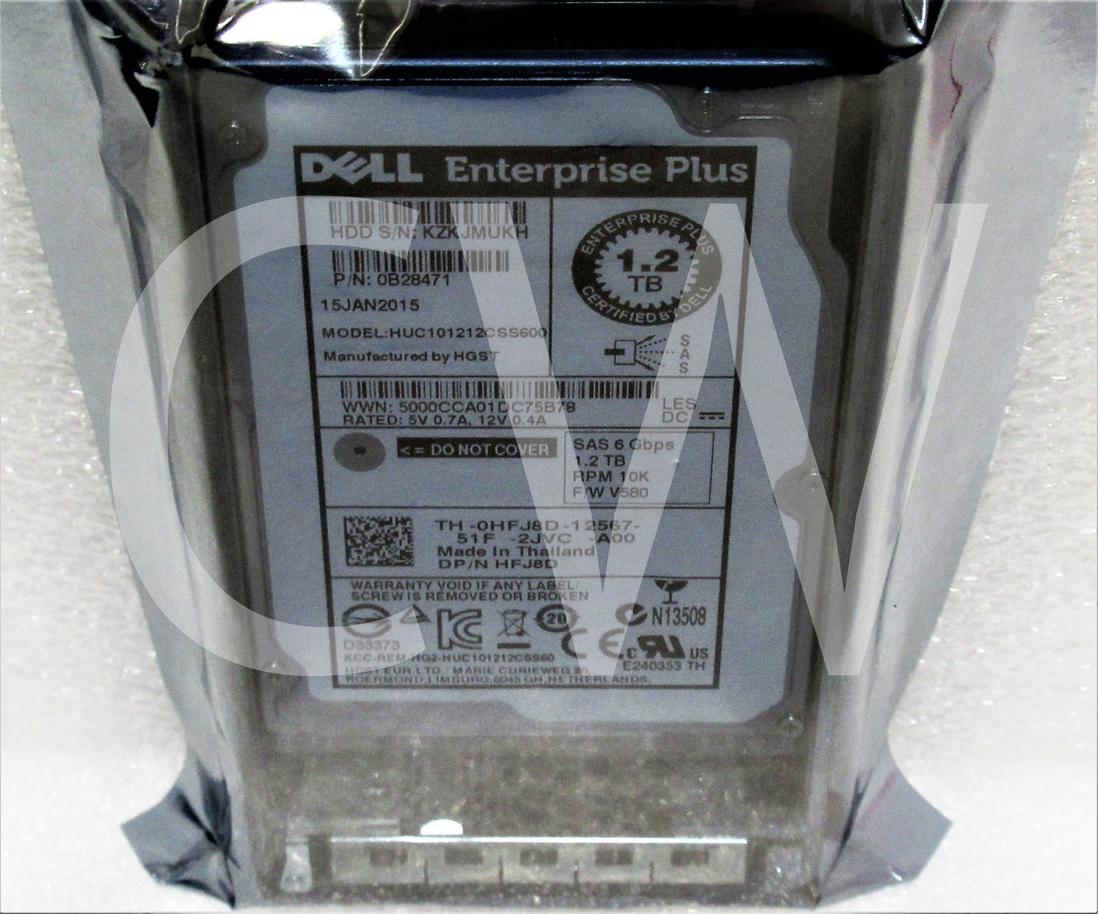 HFJ8D 0HFJ8D DELL COMPELLENT 1.2TB 10K 6G 2.5" SAS Hard Drive W/Caddy