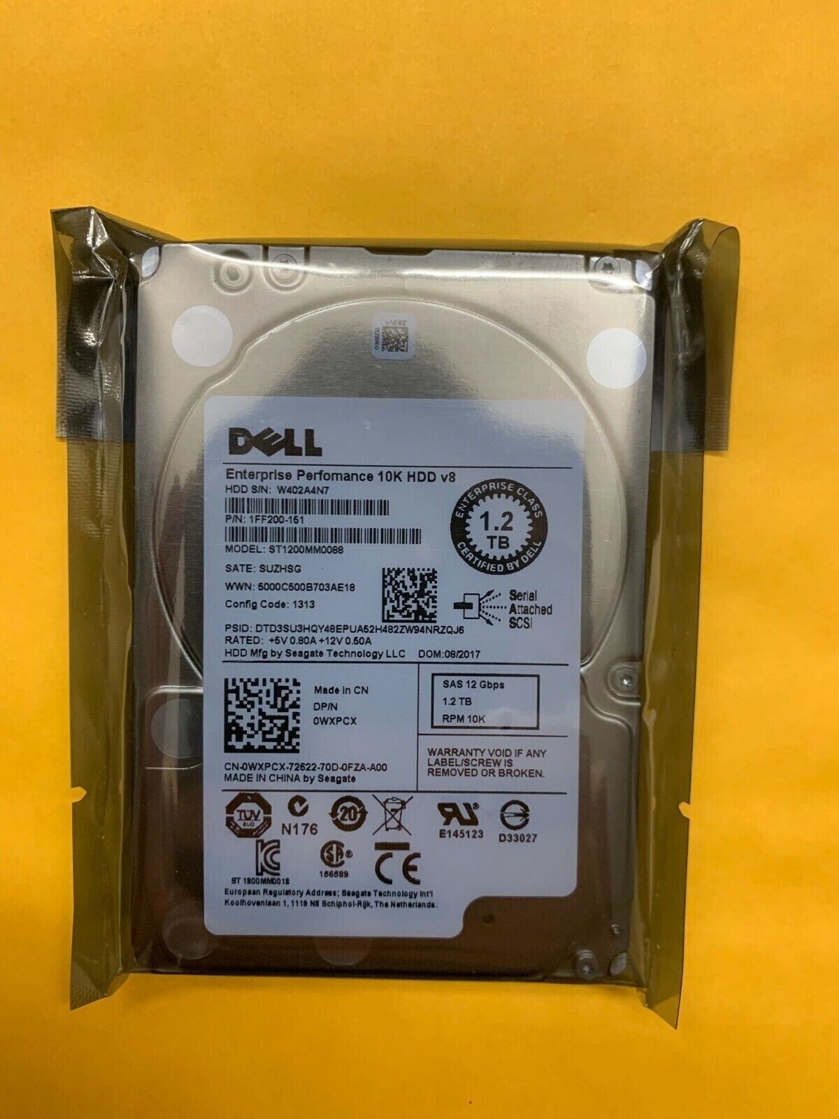 Dell WXPCX 0WXPCX ST1200MM0088 1.2TB 10K SAS 12GB/s 2.5 in HDD Hard Drive NEW