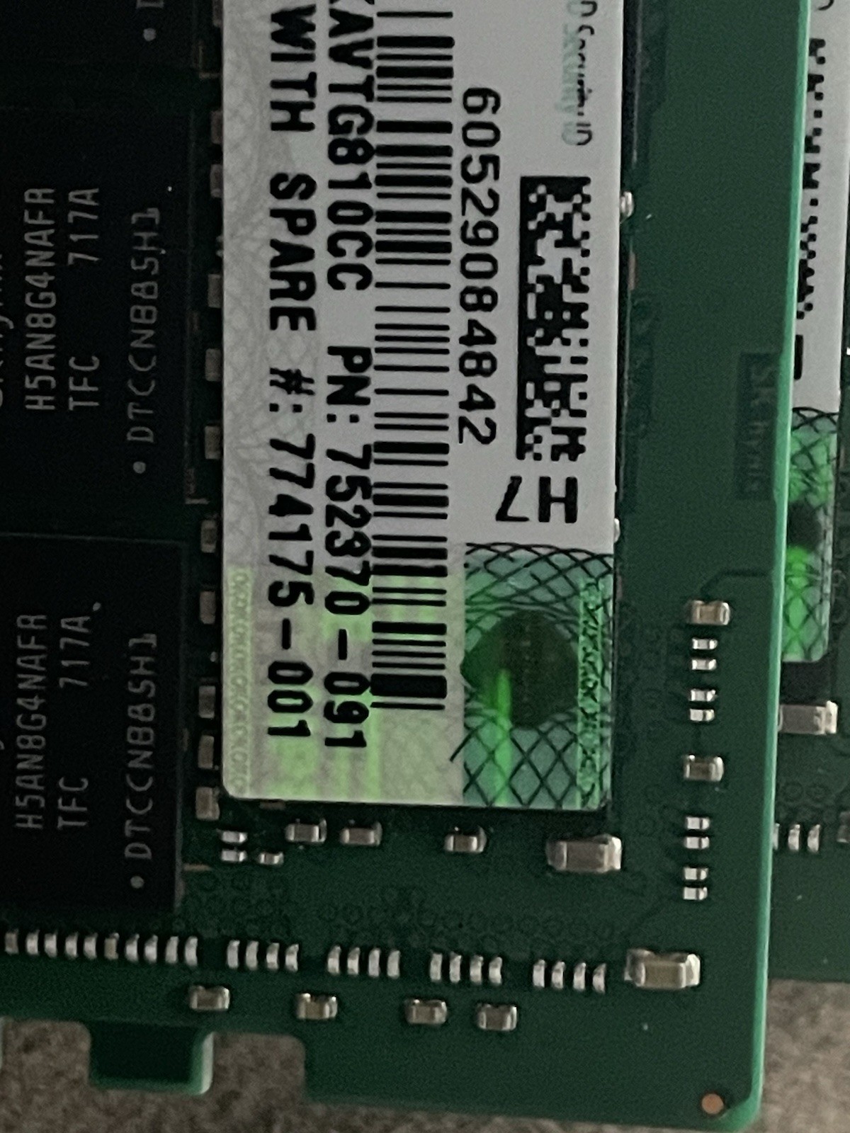 752370-091 HPE 32GB 2RX4 PC4-2133P ECC DDR4-17000 728629-B21 774175-001