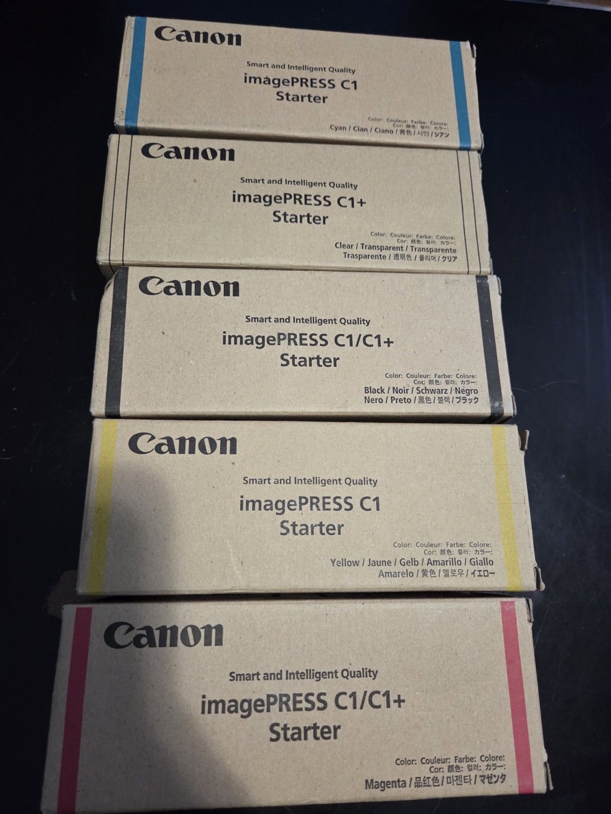 Genuine Canon imagePRESS C1/C1+ Starter Cyan Magenta Yellow Black Clear 5pcs