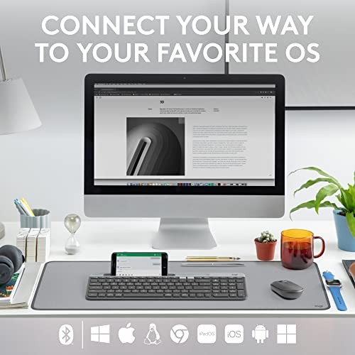 LOGITECH K585 MULTI-DEVICE SLIM WIRELESS KEYBOARD, BUILT-IN CRADLE -  GRAPHITE