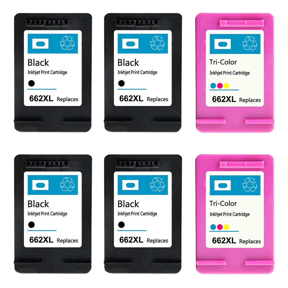 6 Pack Compatible for HP 662 XL Black&color Ink Cartridge for Deskjet 2515 2545