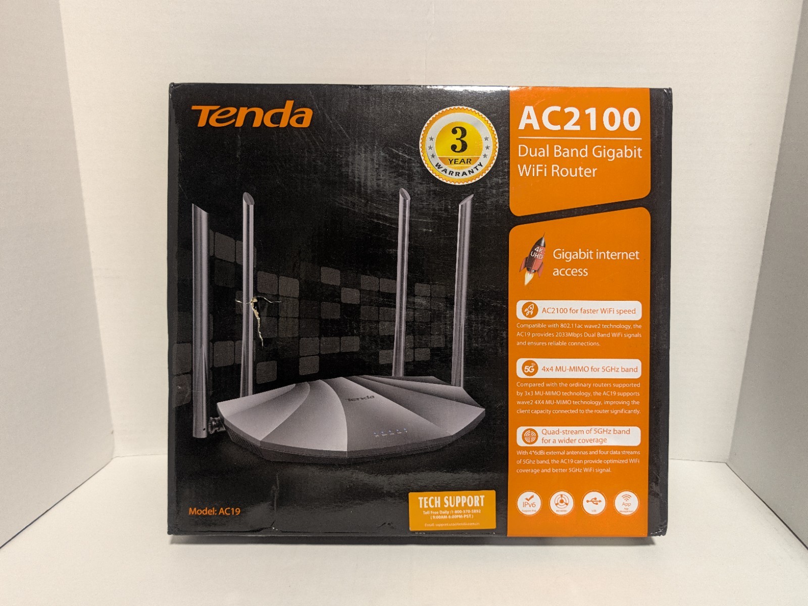 Tenda AC2100 Dual Band Gigabit WiFi Router (AC19)