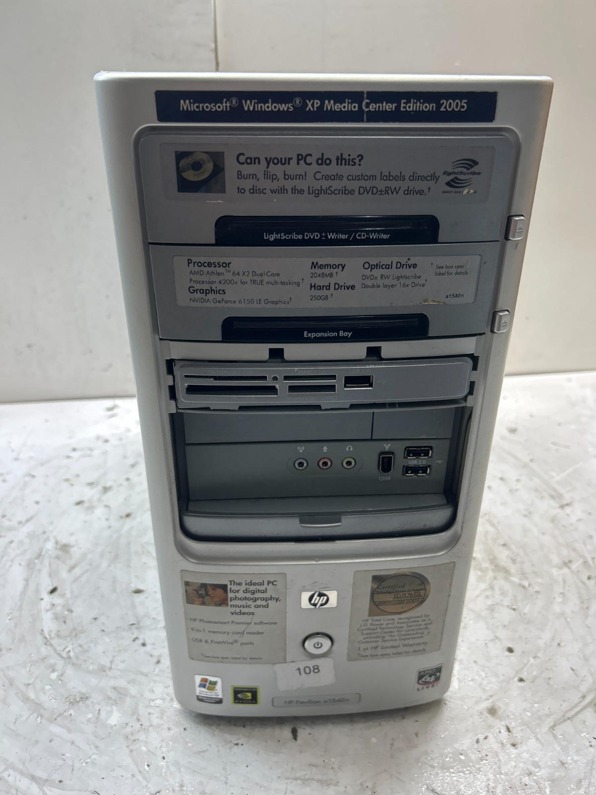 HP Pavilion a1540n AMD Athlon 64 X2 Dual Core 4200+ 2200MHz 2GB NO HDD