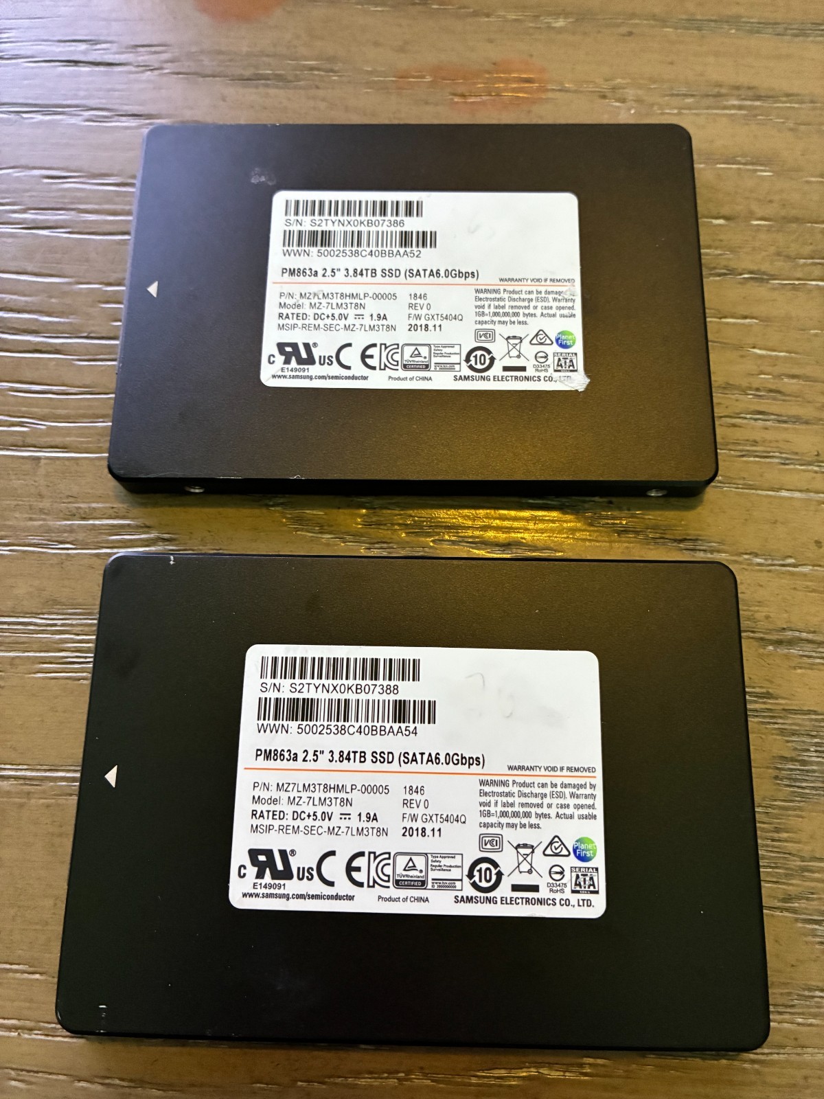 Samsung PM863a 3.84TB Enterprise SATA SSD MZ7LM3T8HMLP 69% Health READ