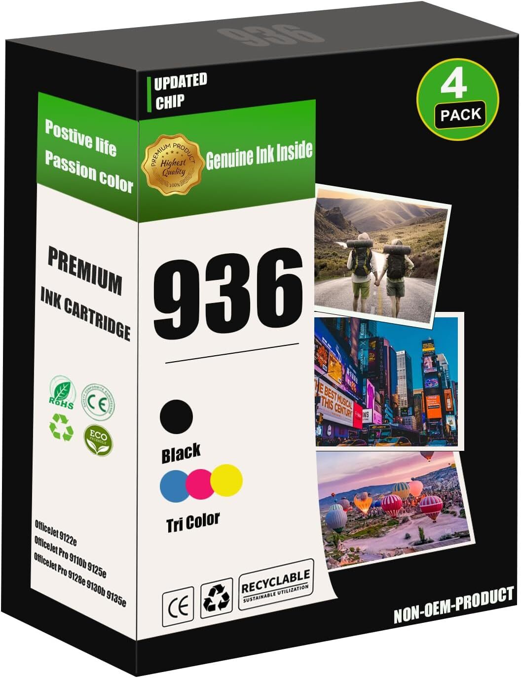 4PK hp 936 ink cartridges combo pack For HP OfficeJet Pro 9120b/9110b/9130b