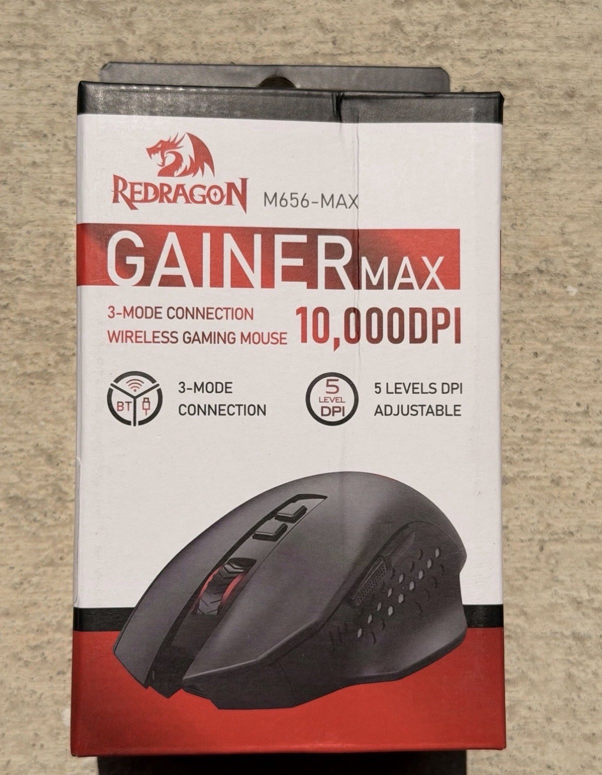 Redragon M656 MAX 3-Mode Wireless Gaming Mouse Rechargeable Black  w/ RGB