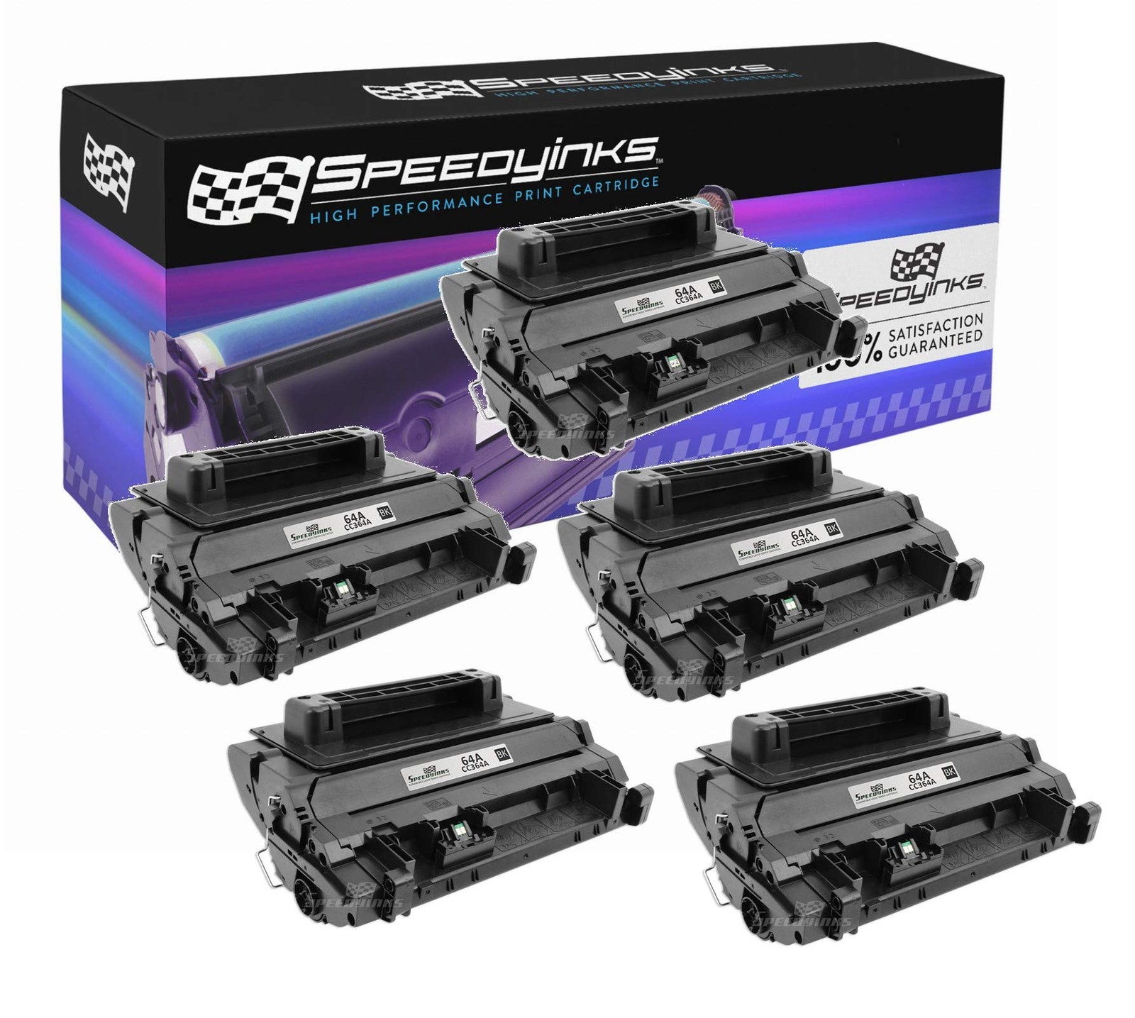 5PK Compatible Replacement Toner for HP CC364A 64A Blk for use in LaserJet