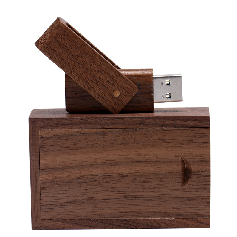Free logo Gift box USB 2.0 Flash drive Wooden thumb pen drive 64G Laser engraved