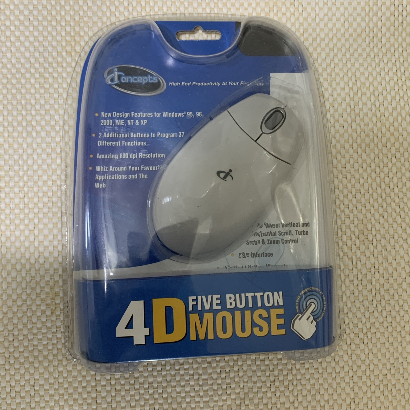 iConcepts: 4D, Five Button, Wheel Scroll Mouse (PS/2 Windows 95/98/2000/ME/NT/XP