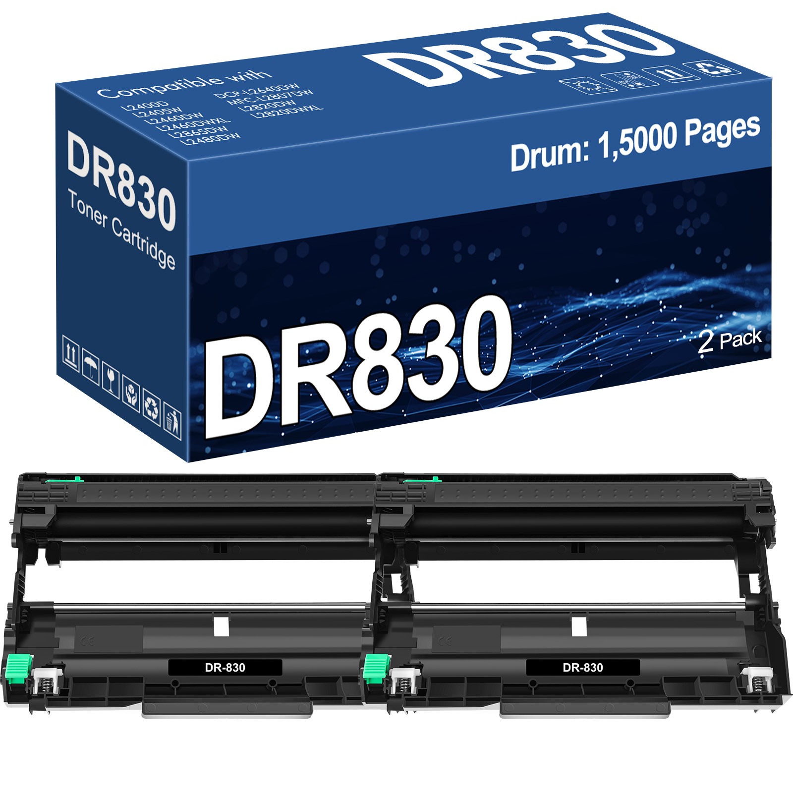 2PK DR830 Drum Unit Replacement for Brother HL-L2400D HL-L2405W HL-L2420DW