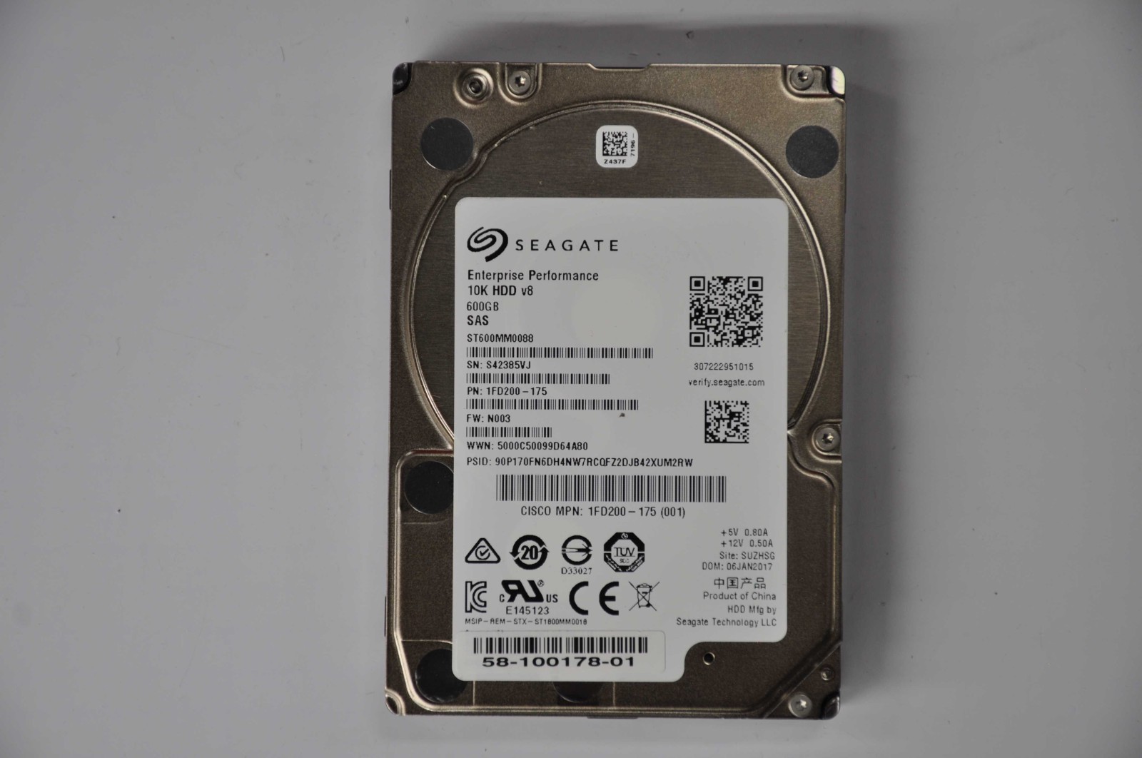 SEAGATE 600GB 10K 128MB CACHE 12GBS SAS 2.5-INCH SFF HARD DRIVE 1FD200-175