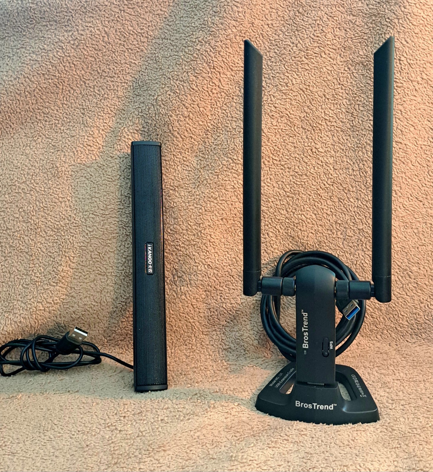 BrosTrend 10.5''AC3 USB Wireless Internet Adapter & iKANOO 8'' USB Tower Speaker
