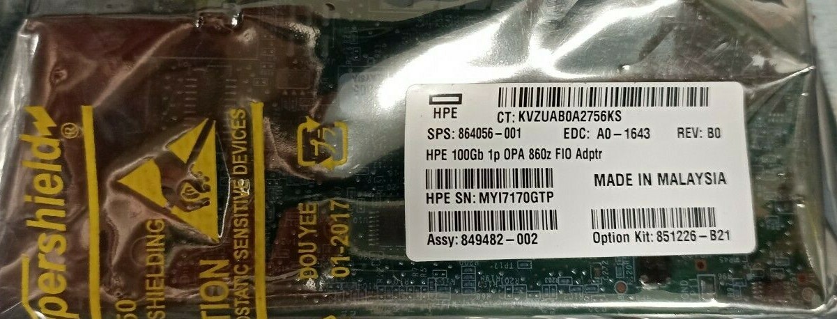 851226-B21 100GB 1 PORT OPA 860Z FIO ADAPTR