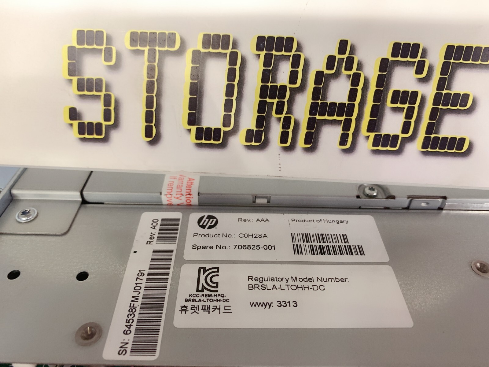 HP C0H28A MSL LTO-6 ULTR 6250 FC TAPE LIBRARY  DRIVE MODULE KIT - 706825-001