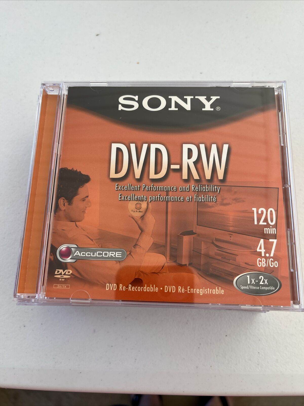 Set Of 5 SONY DVD-RW 120min 4.7GB Rewritable DVD Disc w Jewel Case Brand EUC