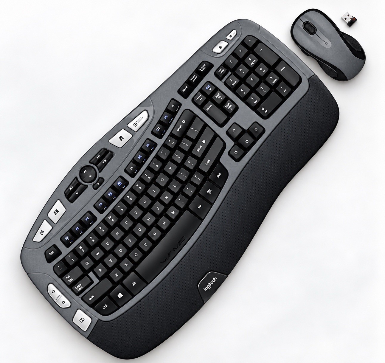 Logitech Charcoal MK550 Comfort Wave K350 Wireless Keyboard M510 Mouse Combo USB