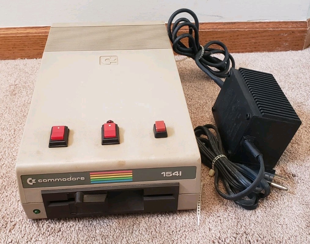 Commodore 1541 5.25" Floppy Disk Drive for C64 With Buttons on Top Modified Rare