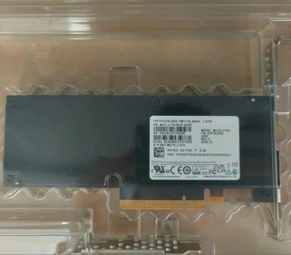 For Samsung PM1735 1.6TB SSD HHHL AIC PCIE 4.0 NVME MZPLJ1T6HBJR-00007