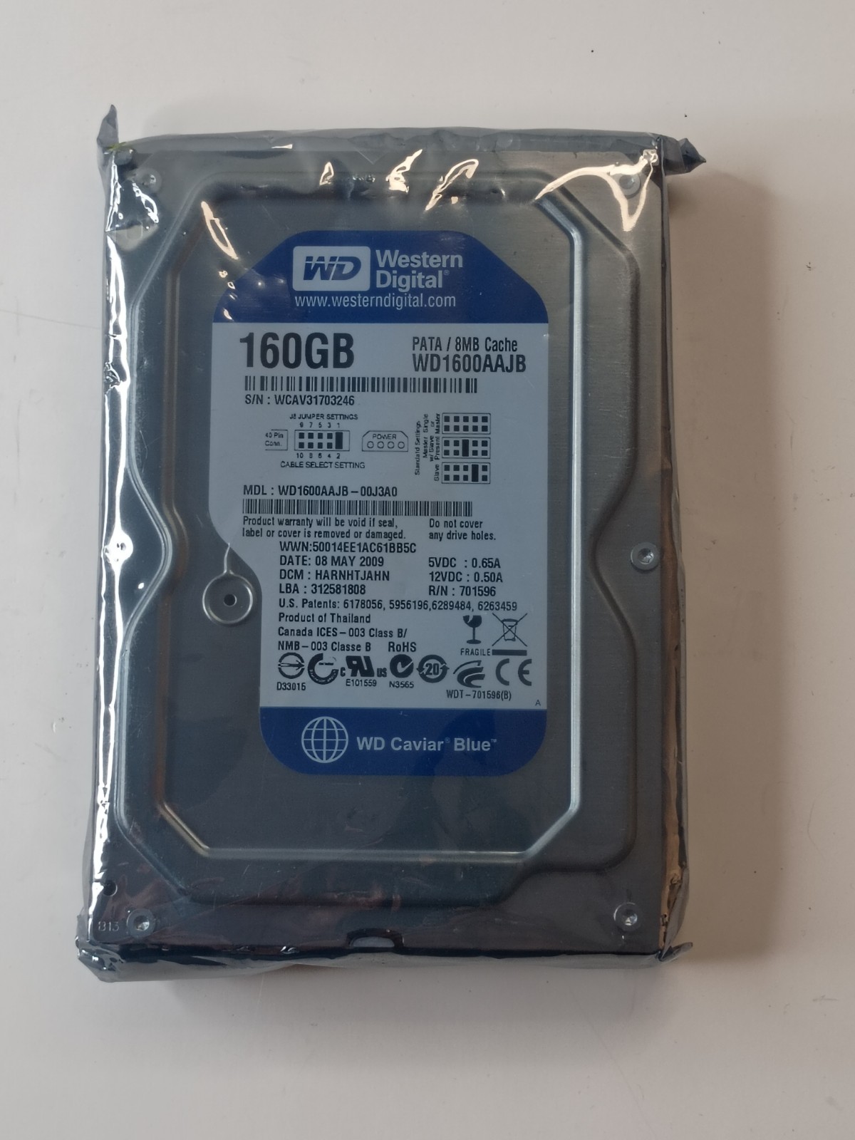 NEW / WD1600AAJB 1PCS Western Digital 160GB 7200RPM IDE/PATA 3.5in Hard Drive